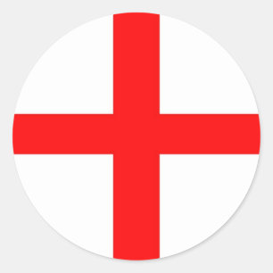 STICKER ROND DRAPEAU ST GEORGES - PLAIN