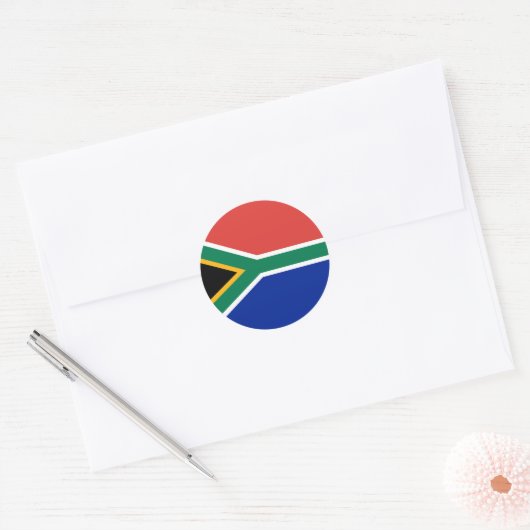 Sticker Rond drapeau sud-africain (Enveloppe)