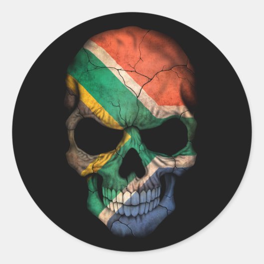 Sticker Rond Drapeau sud-africain personnalisable (Devant)