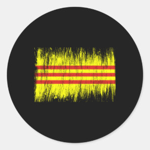 Sticker Rond Drapeau sud-vietnamien Saigon Cong Hoa Vnch Vietna