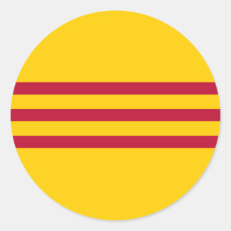 Sticker Rond Drapeau sud-vietnamien - Vietnam ONG vàng ba sọ c