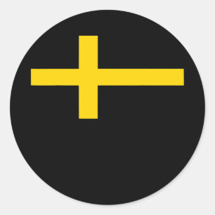 Sticker Rond Drapeau Suède Flaga Cool Drapeaux suédois Hommes