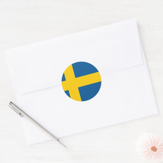 Sticker Rond Drapeau suédois (Enveloppe)