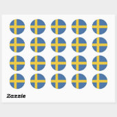 Sticker Rond Drapeau suédois (Feuille)