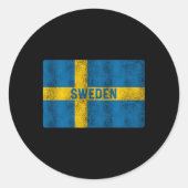 Sticker Rond Drapeau suédois (Devant)