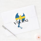 Sticker Rond Drapeau suédois Viking Suède Ax (Enveloppe)