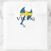 Sticker Rond Drapeau suédois Viking Suède Ax (Sac)