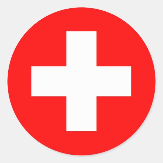 Sticker Rond Drapeau Suisse (Devant)