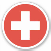 Sticker rond Drapeau Suisse (Devant)