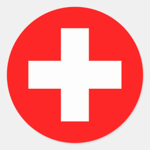 Sticker Rond drapeau suisse