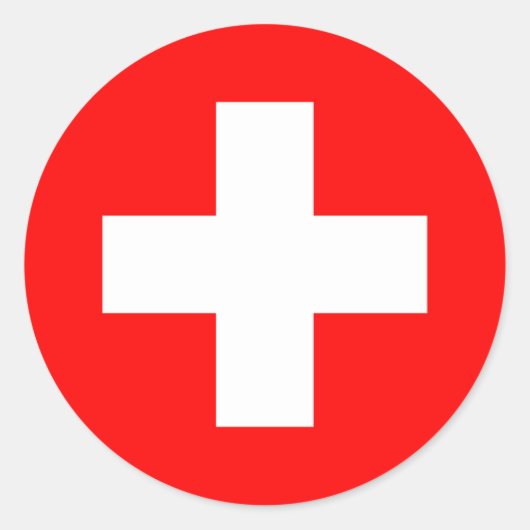 Sticker Rond Drapeau Suisse (Devant)
