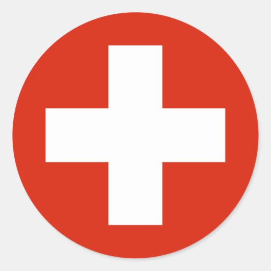 Sticker Rond Drapeau Suisse (Devant)