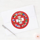 Sticker Rond Drapeau suisse, cantons et danseurs (Enveloppe)