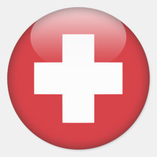 Sticker Rond Drapeau suisse - drapeau de la Suisse