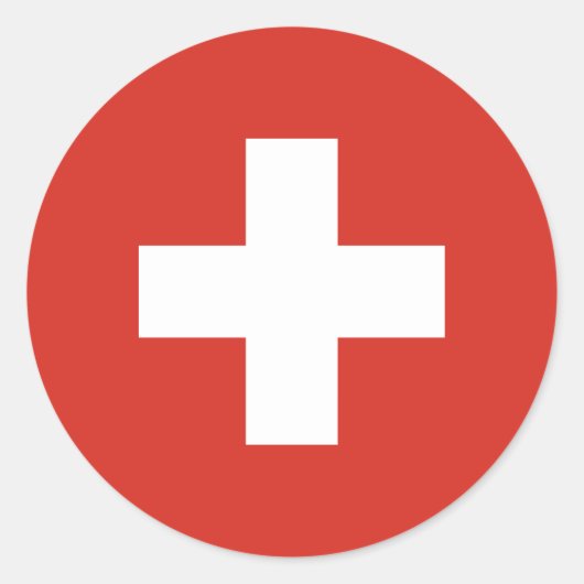 Sticker Rond Drapeau suisse, Drapeau suisse (Devant)