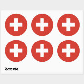 Sticker Rond Drapeau suisse, Drapeau suisse (Feuille)
