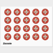 Sticker Rond Drapeau suisse, en détresse (Feuille)