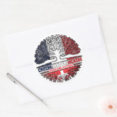 Sticker Rond Drapeau suisse France Arbre (Enveloppe)