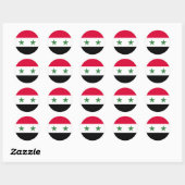 Sticker Rond Drapeau syrien (Feuille)