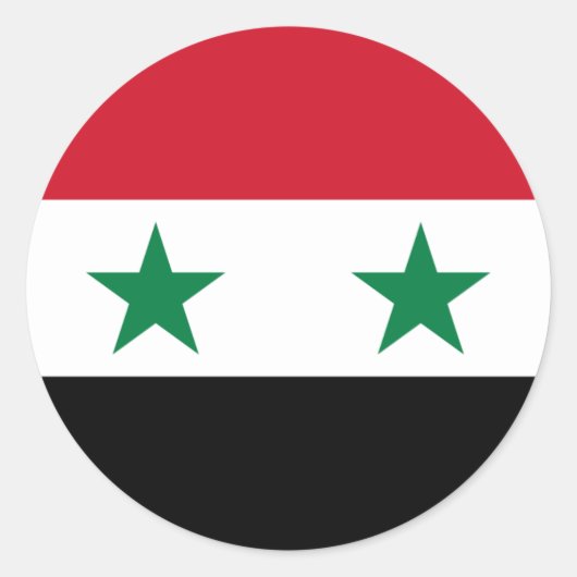 Sticker Rond Drapeau syrien, Drapeau de Syrie (Devant)