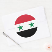 Sticker Rond Drapeau syrien, Drapeau de Syrie (Enveloppe)