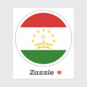 Sticker rond Drapeau Tadjikistan (Feuille)