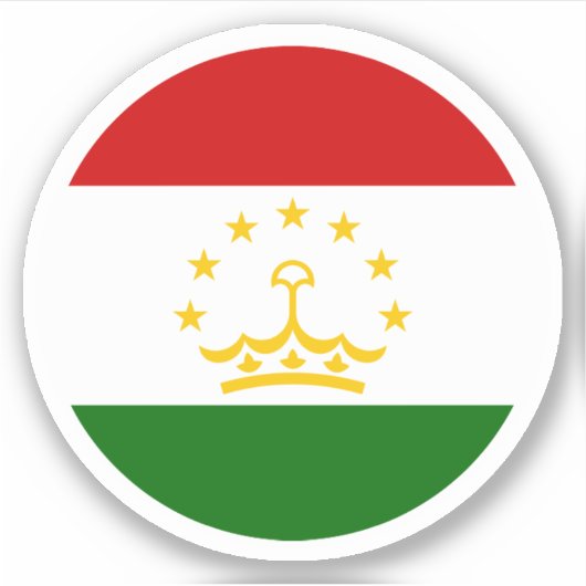 Sticker rond Drapeau Tadjikistan (Devant)