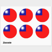 Sticker Rond Drapeau Taïwan (Feuille)