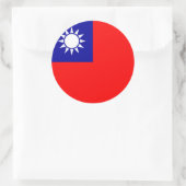Sticker Rond Drapeau Taïwan (Sac)