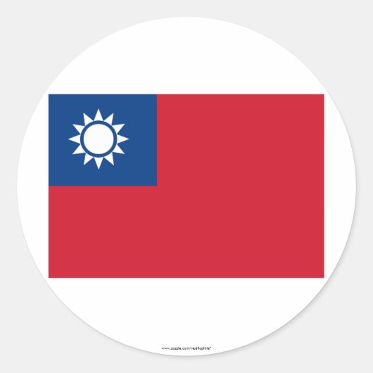 Sticker Rond Drapeau Taïwan (Devant)