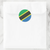 Sticker Rond Drapeau tanzanien (Sac)