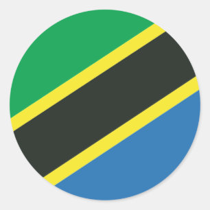 Sticker Rond Drapeau tanzanien