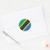 Sticker Rond Drapeau tanzanien (Enveloppe)