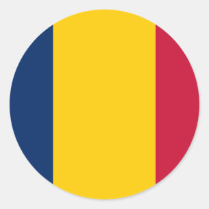 Sticker Rond Drapeau Tchad