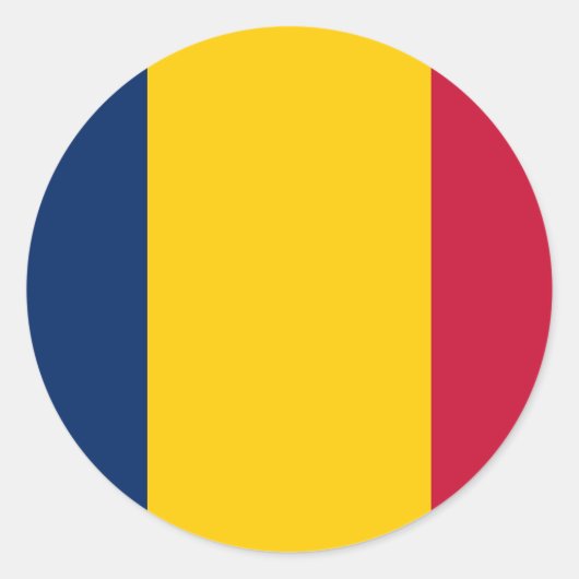 Sticker Rond Drapeau Tchad (Devant)