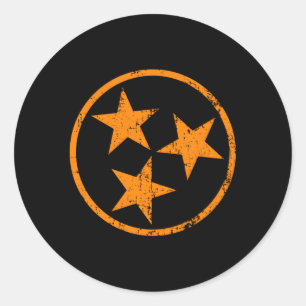 Sticker Rond Drapeau Tennessee Distorsion Tn State