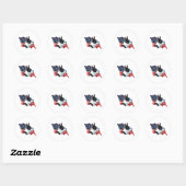 Sticker Rond Drapeau Terrier de Boston (Feuille)