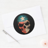 Sticker Rond Drapeau texan sur noir (Enveloppe)