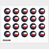 STICKER ROND DRAPEAU TEXAS (Feuille)