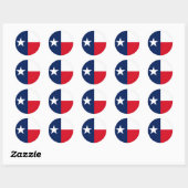 STICKER ROND DRAPEAU TEXAS (Feuille)