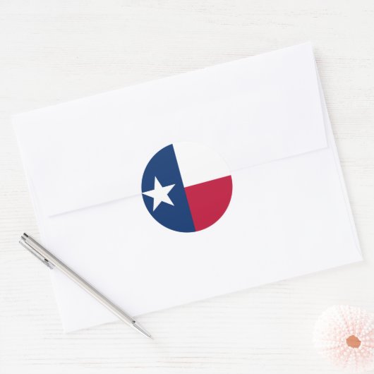 Sticker Rond Drapeau Texas rond (Enveloppe)