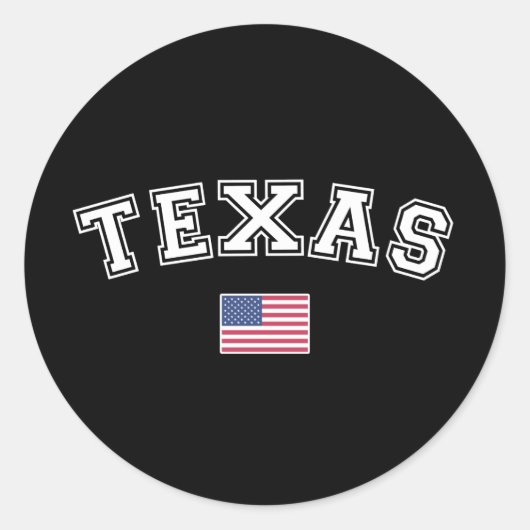 Sticker Rond Drapeau Texas State USA (Devant)