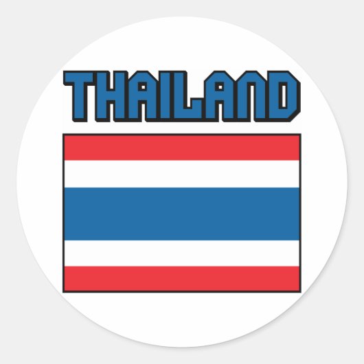 Sticker Rond Drapeau Thaïlande (Devant)