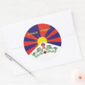 Sticker Rond Drapeau Tibet/Tibétain. Tibet libre (Enveloppe)