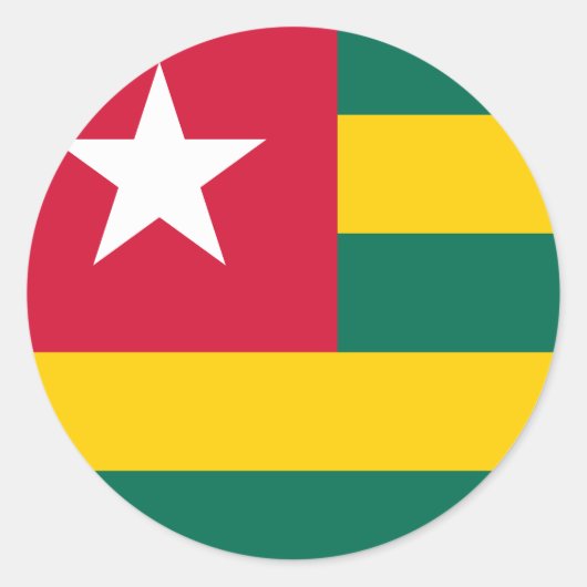 Sticker Rond Drapeau Togo (Devant)