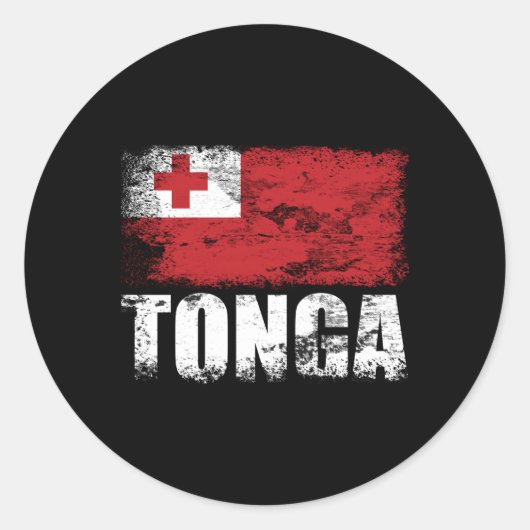 Sticker Rond Drapeau Tonga Tongan Drapeau (Devant)