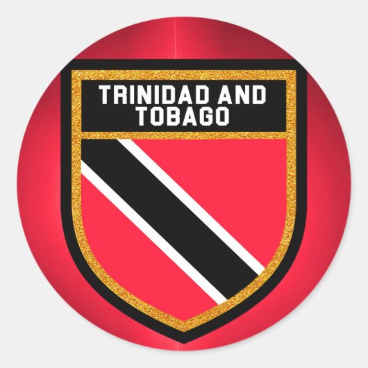Sticker Rond Drapeau Trinité-Et-Tobago (Devant)