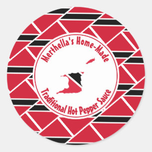 Sticker Rond Drapeau Trinité-et-Tobago Fabriqué CHAUD