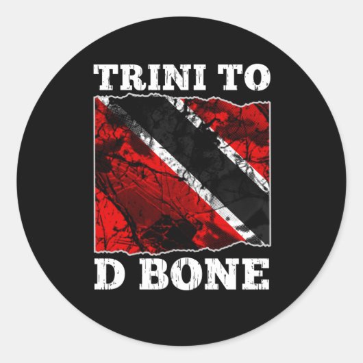 Sticker Rond Drapeau Trinité-et-Tobago - Trini À D Bone (Devant)