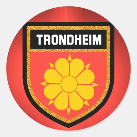 Sticker Rond Drapeau Trondheim (Devant)